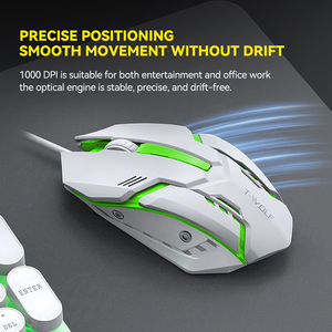<span class=keywords><strong>Clavier</strong></span> <span class=keywords><strong>et</strong></span> <span class=keywords><strong>souris</strong></span> de jeu filaires LED professionnels T-WOLF, rétroéclairés, taille standard, 104 touches, <span class=keywords><strong>clavier</strong></span> punk, <span class=keywords><strong>souris</strong></span> pour joueur de bureau - Product Image 6