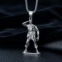Collier pendentif soldat de dessin animé en acier inoxydable Yunnique, chaîne à maillons, cadeau unisexe, bijoux au design unique, vente en gros