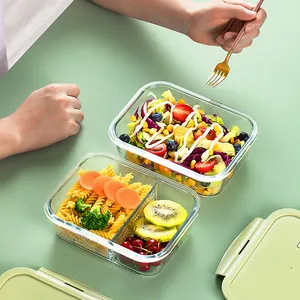 Vano Bento contenitore per alimenti per microonde Set scatola pranzo in vetro borosilicato alto con borsa