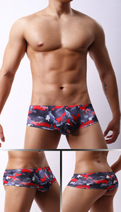 Mini Cheek Boxer Briefs Braziliaans hipster-ondergoed voor heren Sexy laagbouw bedrukte mesh slipje Ademend comfortabel - Product Image 4