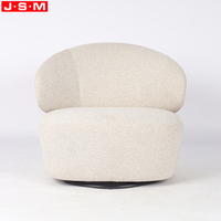 Nordisches Design Einfaches Wohnzimmer-Sofa Balkon Schlafzimmer Kleiner Weißer Lässiger Polstersessel Einzelsofa-Stuhl mit Drehbarem Sockel