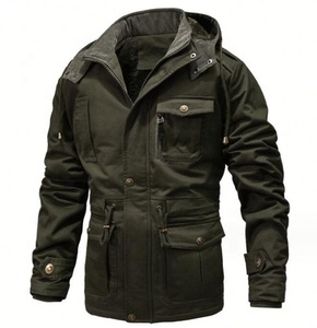 Giacca Casual in cotone di media lunghezza giacca a vento da <span class=keywords><strong>uomo</strong></span> giacca Parka in <span class=keywords><strong>pile</strong></span> spessa lavata <span class=keywords><strong>con</strong></span> <span class=keywords><strong>cappuccio</strong></span> staccabile - Product Image 1