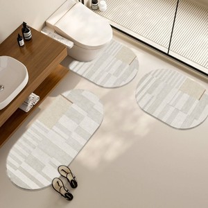 Set di <span class=keywords><strong>3</strong></span> <span class=keywords><strong>Tappetini</strong></span> da <span class=keywords><strong>Bagno</strong></span> Semplici, Assorbenti e Antiscivolo per Doccia e WC, Disponibili in Magazzino - Product Image 3