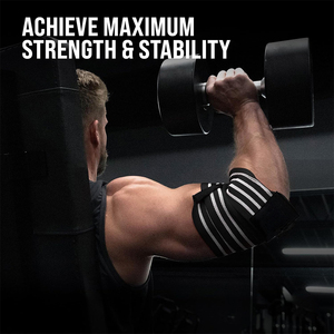 Khuỷu tay nén dây đeo cử tạ khuỷu tay kết thúc tốt đẹp dây đai đàn hồi PowerLifting thể dục và phòng tập thể dục khuỷu tay nén dây đeo cú đúp - Product Image 2