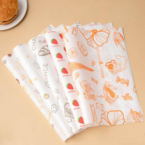 Fabricants de feuilles de papier d'emballage alimentaire sulfurisé imprimé personnalisé papier enduit sandwich hamburger cire - Product Image 3