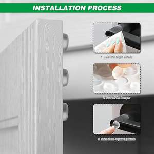 Tampon en caoutchouc transparent auto-adhésif Pieds en caoutchouc Lot de tampons élastiques Petits goujons en caoutchouc pour portes et meubles Verre - Product Image 5