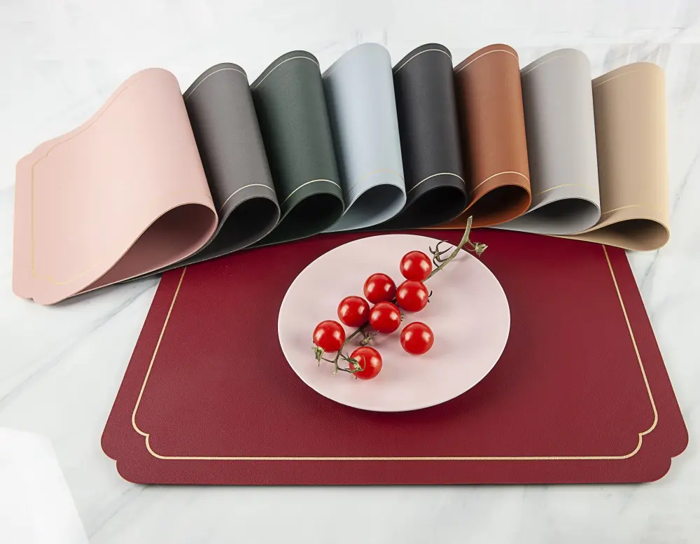 Set Of 6 Pu Leather Placemats Placemats PU Leather Leather Desk Pads