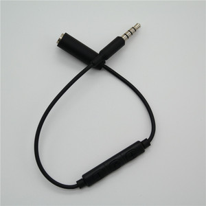 Cable de extensión para auriculares con micrófono, conector de 3,5 mm, negro, 20 cm, para dispositivos digitales, control de volumen y gestión de llamadas - Product Image 5