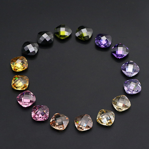 Yingma Đồ Trang Sức Tổng Hợp Zircon Đá Đôi Rùa Mặt Đệm Cắt Màu Sắc Khác Nhau Màu Hồng Vàng Trắng CZ Đá Quý - Product Image 4