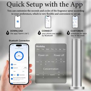 Silver Metal Tower Scent Diffuser APP Smart Control Standing Aroma Machine for Hotel Homestay Office Fragrance Machine - Product Image 2