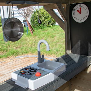 Maison de jeu en cèdre moderne pour enfants de 2 à 10 ans, style campagnard, pour jeux de maison de poupée, en bois, adaptée à l'âge - Product Image 2