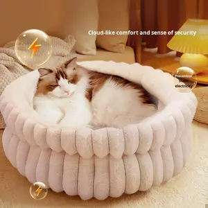 Nuevo nido acogedor para mascotas, Cama grande gruesa para mascotas, alfombrilla para perros, nido cálido a prueba de humedad para perros pequeños y gatos, nido redondo para interiores - Product Image 1