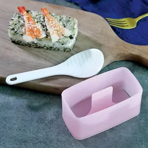 Home Kitchen Restaurant Sushi DIY Maker Mould Musubi Mold Non-Stick Rectangular Plastic Press Tool