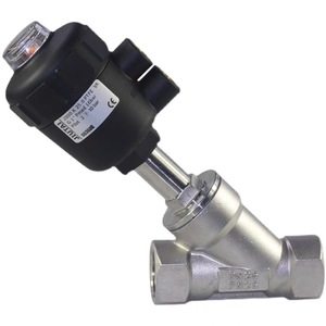 Actuador DN20 Económico de Corte Tipo Y Neumático de Asiento Angular de Acero Inoxidable con Sellado de PTFE Rosca Hembra para Alta Temperatura - Product Image 6