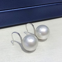 Paire de boucles d'oreilles en perles d'eau douce naturelles Edison, crochets d'oreille en or K, blanc