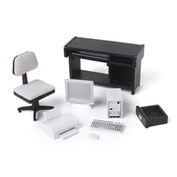 Muebles en Miniatura para Casa de Muñecas, Juego de Escritorio de Computadora para Oficina/6 WL014