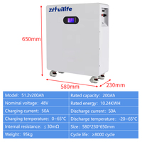 Stock UE Système solaire modulaire empilable 51.2V 200AH 10.24KWH pour l'énergie domestique avec roues pivotantes, sortie CA, batterie LiFePO4 portable CAN