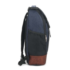 Denim Patched Softback Backpack 20-37L Unisex <b>Computer</b> Compartment Picnic <b>Bag</b> Bulk Supply - Product Image 3