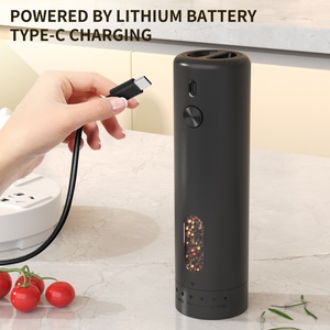เครื่องบดพริกไทยอัตโนมัติแบบพกพา ชาร์จไฟผ่าน USB ปรับระดับได้ ใช้บดพริกไทยและเกลือได้ - Product Image 4
