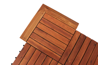 Dalles de terrasse en bois massif d'acacia emboîtables 300x300mm, surface grain de bois imperméable, épaisseur 18mm, pour jardin et extérieur