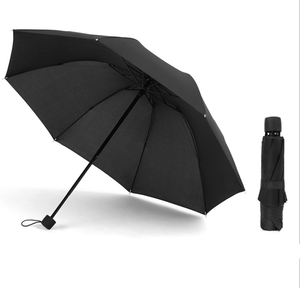 Paraguas Plegable de 3 Secciones con Logotipo Personalizado, Resistente al Viento, para Sol y Lluvia, Color Negro - Product Image 2