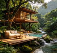 FULLSUMMER Valley Treehouse Guesthouse OneStop Design : Service de conception et de personnalisation complète de la maison, y compris la décoration intérieure.