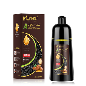 Champú Colorante para el Cabello MOKERU con Arroz Negro y Aceite de Argán, Tinte Natural Permanente 3 en 1, <span class=keywords><strong>Sin</strong></span> Amoníaco, <span class=keywords><strong>Cubre</strong></span> <span class=keywords><strong>Canas</strong></span>, 500 ml - Product Image 2