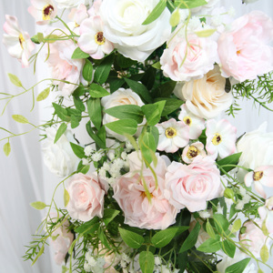 Nhân Tạo Màu Trắng Màu Hồng Hoa Hàng Lụa Hoa Hàng Sắp Xếp Đám Cưới Trang Trí Nội Thất Lối Lối Lối Chạy Hoa Á Hậu Cho Đám Cưới - Product Image 5