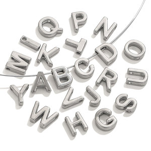 Letter Alphabet Beads | PVD Gold Plated Stainless Steel 10mm Large Hole <b>Initial</b> Charms for DIY <b>Bracelet</b> Necklace Jewelry Making - Product Image 3