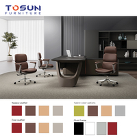 Fauteuil de bureau exécutif ergonomique moderne de luxe léger personnalisé en cuir, pivotant et mobile pour la maison et le bureau - Vente en gros