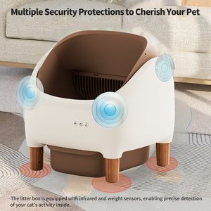 Smart <strong>Litter</strong> <strong>Box</strong> Self Cleaning Automatic 65L Open Top Electric <strong>Cat</strong> Toilet Wifi Remote APP Control Modern Design - Product Image 3