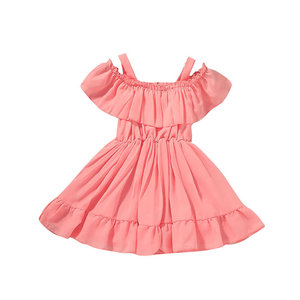Robes pour filles sans manches en coton de couleur unie de haute qualité 2021 - Product Image 2