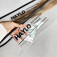 Sacs de rangement transparents personnalisés de haute qualité avec fermeture éclair pour extensions de cheveux, emballage de mèches de cheveux en PVC, sacs pour perruques avec logo personnalisé