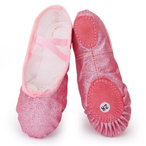 Zapatos de baile de <span class=keywords><strong>Ballet</strong></span> y Yoga suaves con purpurina para niñas <span class=keywords><strong>Zapatillas</strong></span> Balleina de suela dividida - Product Image 2
