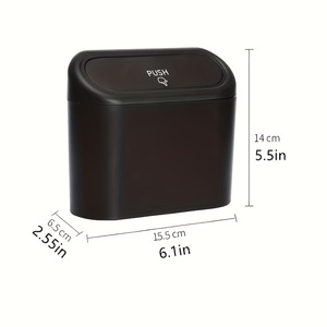 Hanging Car Trash Can Car Flip Top Trash Can Interior Trash Storage ABS Trash Can with Lid Trash <b>Bin</b> Can for Car Office Home - Product Image 6