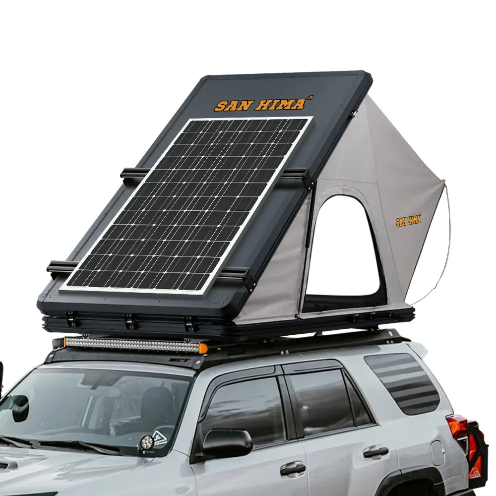 SAN HIMA Offroad 4x4 Suv Universal Hart legierung Camping Auto Dachzelt für 1-3 Personen mit 250W Solar panel und Zubehör