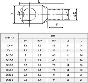 Hampoolgroup Factory Direct Oem Copper Tube <span class=keywords><strong>Ring</strong></span> Terminal Cosses de câble Bornes de type Eur - Product Image 5