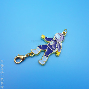 Cartoon Astronaut Pendant Alloy <b>Charm</b> With Lobster Clasp <b>Bag</b> Accessory - Product Image 2