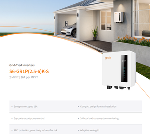 S6-Gr1p (2.5-6) K-S 2.5กิโลวัตต์ 3กิโลวัตต์ 3.6กิโลวัตต์ 4กิโลวัตต์ 4.6กิโลวัตต์ 5กิโลวัตต์ 6กิโลวัตต์ ระบบโซลาร์เซลล์แบบเชื่อมต่อกับระบบไฟฟ้า (On Grid) เฟสเดียว 2 MPPT - Product Image 3