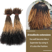 Anna 0,2 cm # Extensions de dreadlocks au crochet en cheveux humains naturels 1B/4/27, boucles souples, pointes bouclées, vente en gros