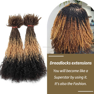 Anna 0,2 cm # Extensions de dreadlocks au crochet en cheveux humains naturels 1B/4/27, boucles souples, pointes bouclées, vente en gros - Product Image 3