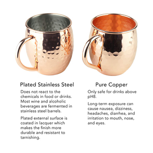 Juego <span class=keywords><strong>de</strong></span> 4 Tazas <span class=keywords><strong>de</strong></span> Cobre Moscow Mule con Martillo para Café Personalizado, 20 Onzas con Asa - Product Image 4
