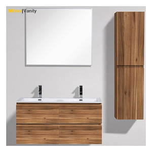 Wholesale Wood Bathroom Wall Cabinet Oak Classic Plastic Mount Lavatory Cabinet Solid Wood Bathroom Vanities