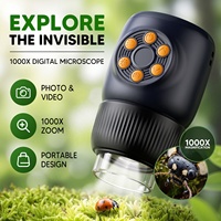 NEW Inskam 393 Plastic Pocket Kids Microscope with 1000X Magnification and LED Lights for Science Experiments Nature Exploration