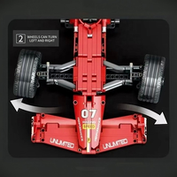 Ensemble de blocs de construction de voiture de course de Formule 1 Reobrix 11007, kit de modèle éducatif à faire soi-même, jouet de collection pour enfants et adolescents, cadeau
