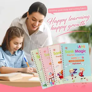 Large Size Kids Handwriting English Sank Magic Practice Copybook Reusable Calligraphy Practice Book for Preschool Kids