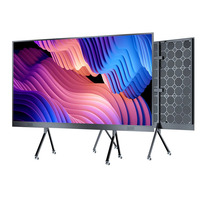 Máquina de conferencia LED táctil infrarroja de 136 \ "165 \" de pie libre, pantalla de visualización de TV LED todo en uno para vídeo