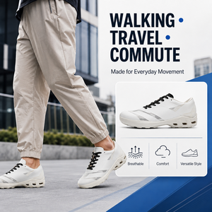 <strong>Men's</strong> Lightweight Breathable Mesh Walking Shoes Casual Lace up Sneakers for Outdoor Travel and Daily Wear - Product Image 6