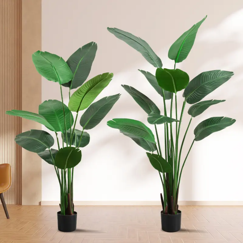 SZ Decor plantas pequena árvore bonsai artificial pássaro do paraíso falsa bananeira decoração de interior artificial bananeira artificial