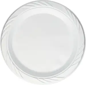 9英寸一次性塑料白板重型一次性餐具派对板